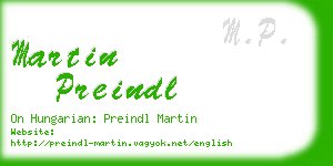 martin preindl business card